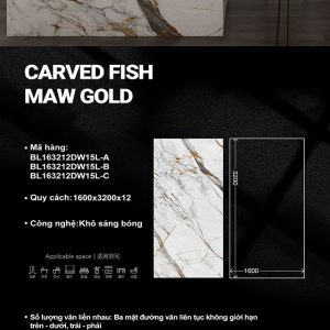 Carved fish maw gold BL163212DW15L
