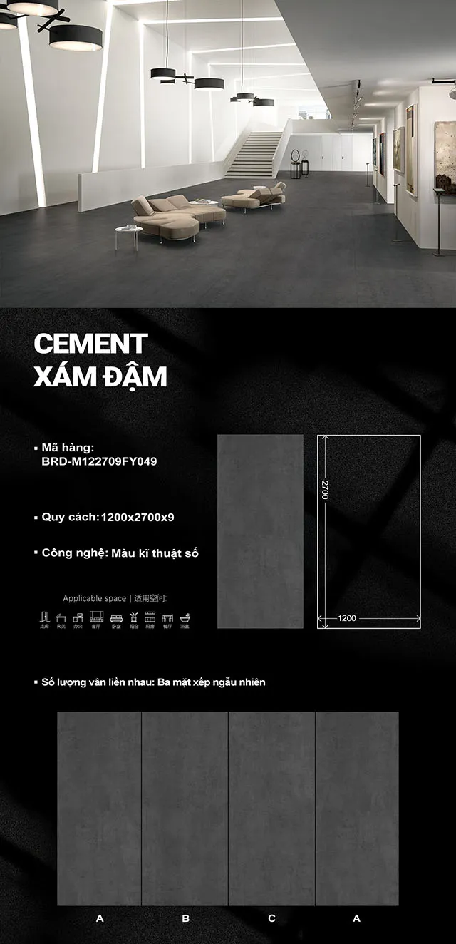 Cement Xám Đậm M122709FY049 Cement Xám Đậm M122709FY049