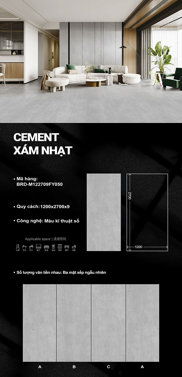Cement Xám Nhạt M122709FY050 Cement Xám Nhạt M122709FY050